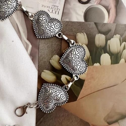 Women's Golden Heart Waist Chain Vintage Alloy Metal Belt Adjustable Carved Heart Waist Jewelry2