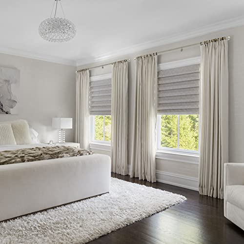 Rod For Curtains, 84-120 Inches Blackout Curtain Rod Heavy Duty Aluminium Solid Finials & Brackets -3/4" Standard Adjustable Telescoping Single Drapery Rod, Simple Wrap Around Curtain Rods For Room Darkening, Nickel Brushed #TOP4