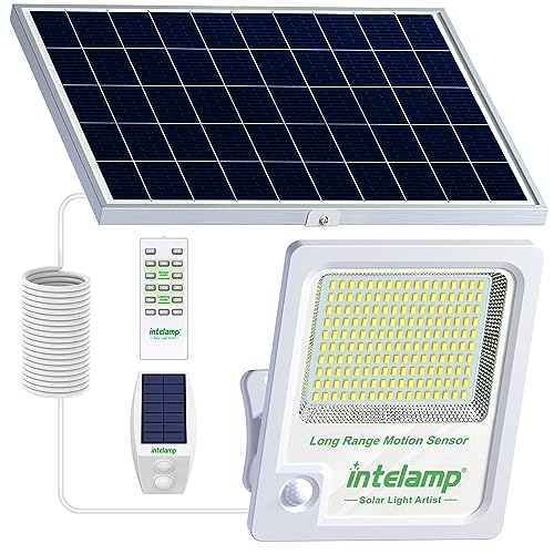 Intelamp Solar Außenleuchte Mit Bewegungssensor: 1200 Lm, 6000 MAh, 3 Leuchtmodi, IP65