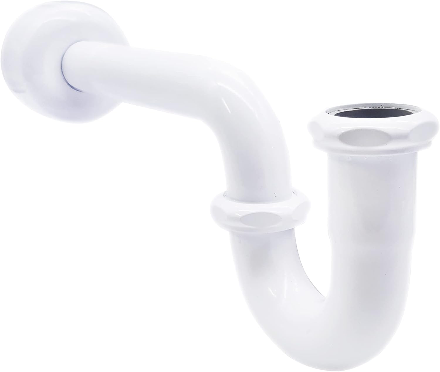 Westbrass R400-1-50 1-1/2" P-Trap with High Box Flange, 1-Pack, Powder Coat White