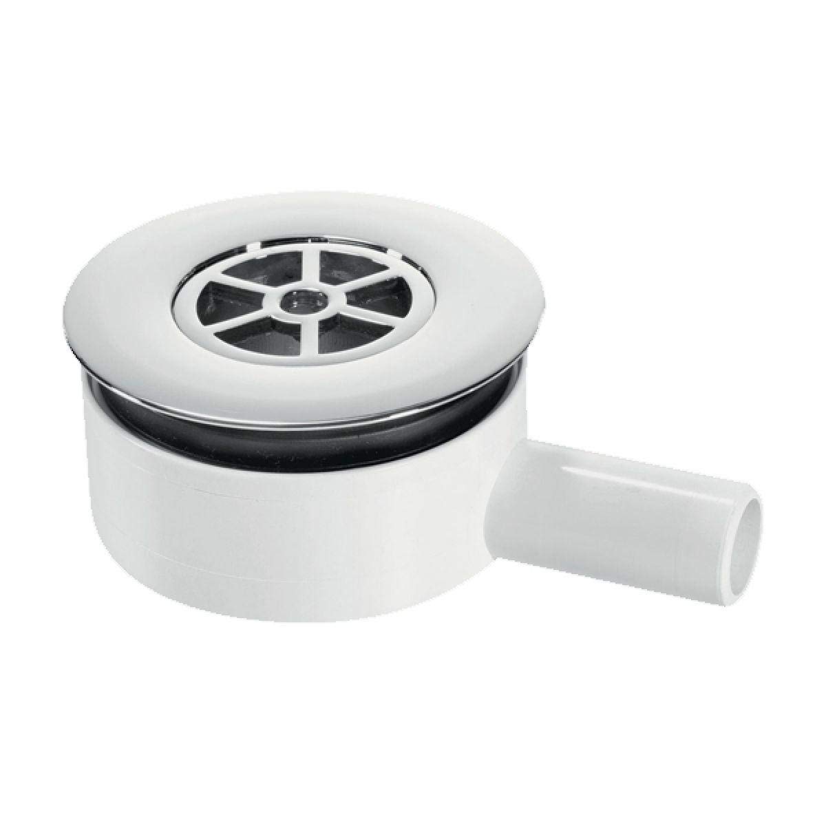 McAlpine UPSW-3-22MM Pumped Shower Waste Outlet - 70mm Chrome Flange - 22mm Plain Tail