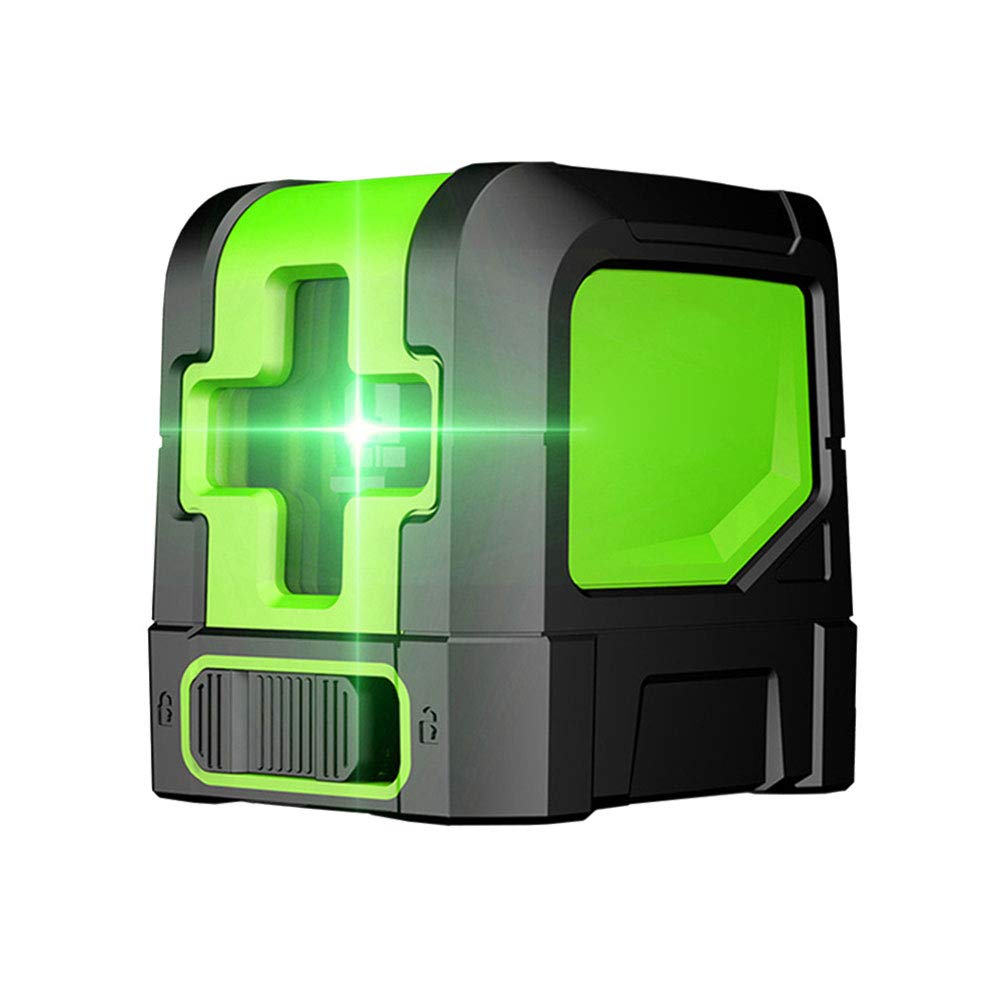 Livella Laser a Croce e 2 Punti, Livella Laser a Croce Aurolivellante Infrarossi Orizzontale e Verticale, DIY Linea Laser Verde, Campo di Lavoro 10m,A