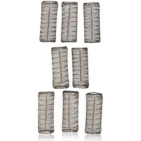 2 Pack (TOTAL 8 ROLLERS w/ 8 Pins) HAIR STYLING BRUSH ROLLERS & PINS Hair Curlers 3" x 1 1/8" Bristles Cover