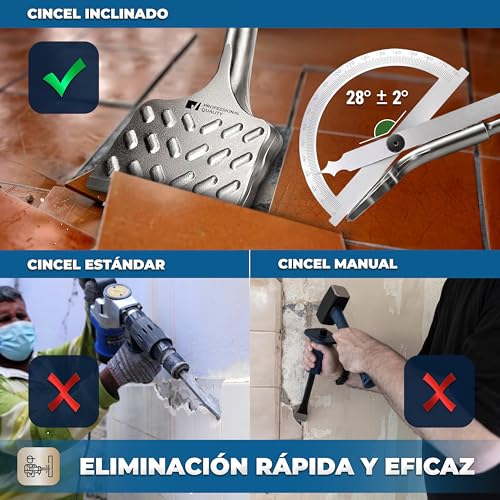 Miniatura 5 de S R Cincel Sds Plus Pala Por Azulejos Y Baldosas 180 165 X 75 Mm Ángulado 28 Made In Germany Calidad Industrial Para Martillo Perforador