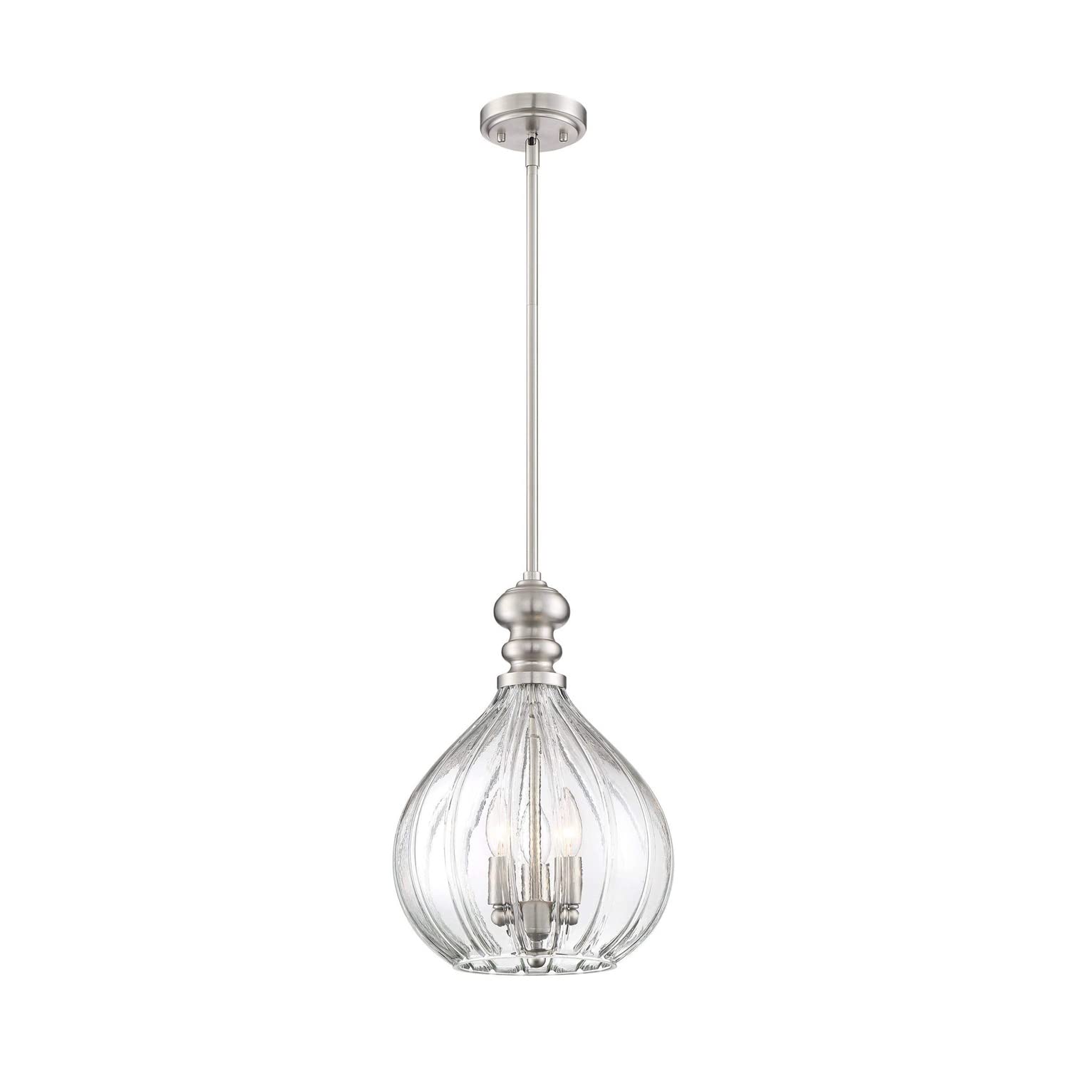 Luminaire suspendu vintage en verre et métal 3 lumières style chambre nordique