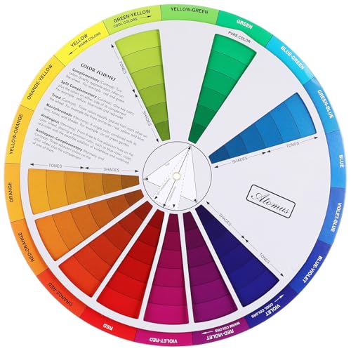 KOCKSHION Farbkreis Farbkarte für Farbmischung aus Papier Kreatives Farbmischscheiben Werkzeug Einfache Farblehre zum Lernen für Nagelkunst und Farbmischung