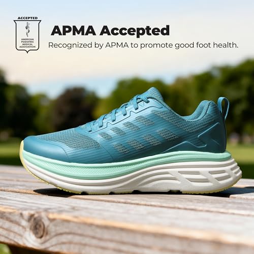 NORTIV 8 Men's Walking Running Tennis Cushioning Shoes ActiveFloat Non Slip Athletic Gym Workout Jogging Comfortable Sneakers,Size 7.5,Blue Green,SNWS245M