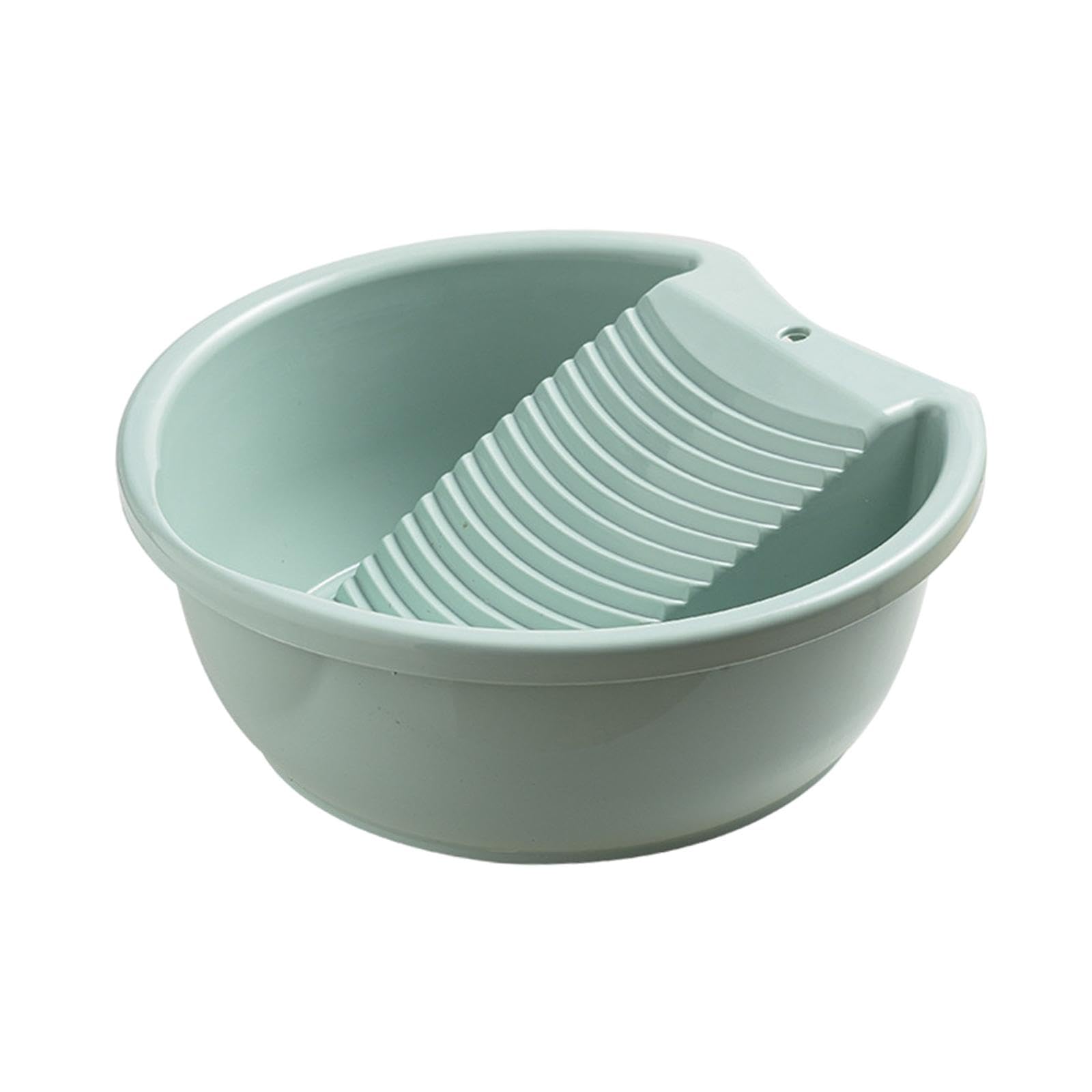 Lavabo para Lavar Ropa a Mano, Barreño con Tabla de Lavar, Barreño Plastico, Cubos de Fregar, Diseño de Doble Función, PP Resistente a Altas Temperaturas, Antideslizante, 37x33.5x14 cm Azul