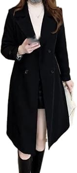 Elegant Womens Plush Lined Trench Coat,Womens Trench Coat Long Double Breasted Jacket,Warm Lined Jackets