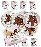 pony geschirr zu verkaufen 🐎Unser 36-teiliges Geschirrset Charmante, süße Pferde & Ponys ist die perfekte Ergänzung für jede Geburtstagsfeier oder ein Picknick im Freien. Das Set besteht aus Papptellern, Pappbechern und Servietten. Alle Teile sind mit entzückenden Pferde- und Pony-Motiven bedruckt, die das Thema zum Leben erwecken.