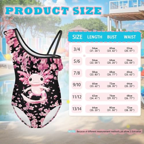 Image of Girls One Piece Swimsuits Size 3-14 Trendy Ruffle Bathing Suit Casual Hawaiian Summer Beach Swimwear