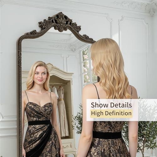 Image of 71 inchx32 inch Bronze Arched Full Length Mirror with Stand,Leaning or Hanging