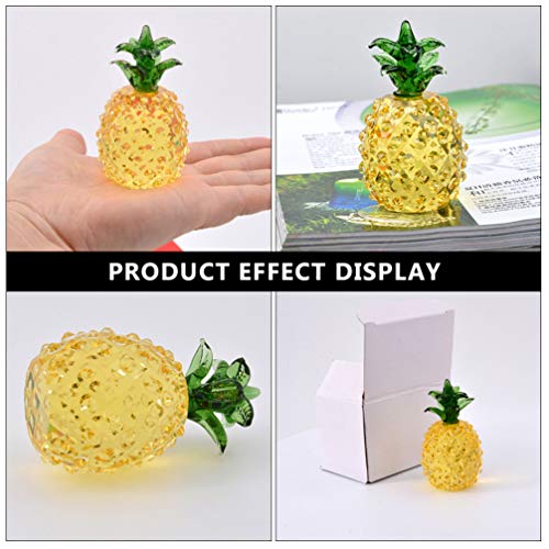 Valiclud Desk Decor Crystal Figurines Artificial Pineapple Ornament Table Decor Crystal Fruit Model Lifelike Pineapple Photo Prop For Home Kitchen Decoration Yellow Pineapple Decor Office Desk Decor #TOP4