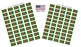 100 Bangladesh Flag Stickers, Two Sheets of 50, 1.5