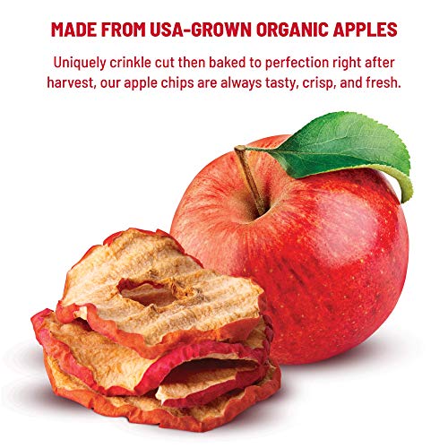 Gourmet Nut Simple Slices Organic Baked Apple Chips, USA Grown Apples, No Added Sugar, Red Apples with Cinnamon, 3.5oz bags, Pack of 3, 10.5oz total