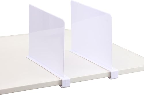 Miniatura 7 de CY craft Separadores de estantes para armarios, 8 separadores de estantes de acrílico transparente para estantes de madera y organizador de ropa,