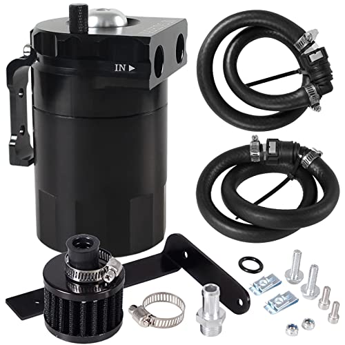POSENG Oil Catch Can Baffled Oil Separator Tank Compatible with