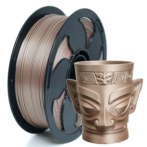 Image of Metal Rose Gold PLA 1.75mm 1kg Shiny Smooth Metallic 3D Filament Spool FDM | Metallic finish Shiny Smooth surface High intensity Beginner friendly No tangle 1kg 2.2lbs for Printer Bambu Snapmaker
