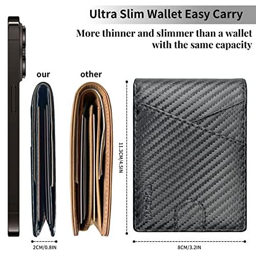Wallets For Men Slim,Men's Wallets, Card Cases & Money Organizers,100% Genuine Leather Mens Slim Wallet With Id Window|Bills Slot,Bifold Wallets For Men,Thin Wallets Men With Gift Box #TOP2