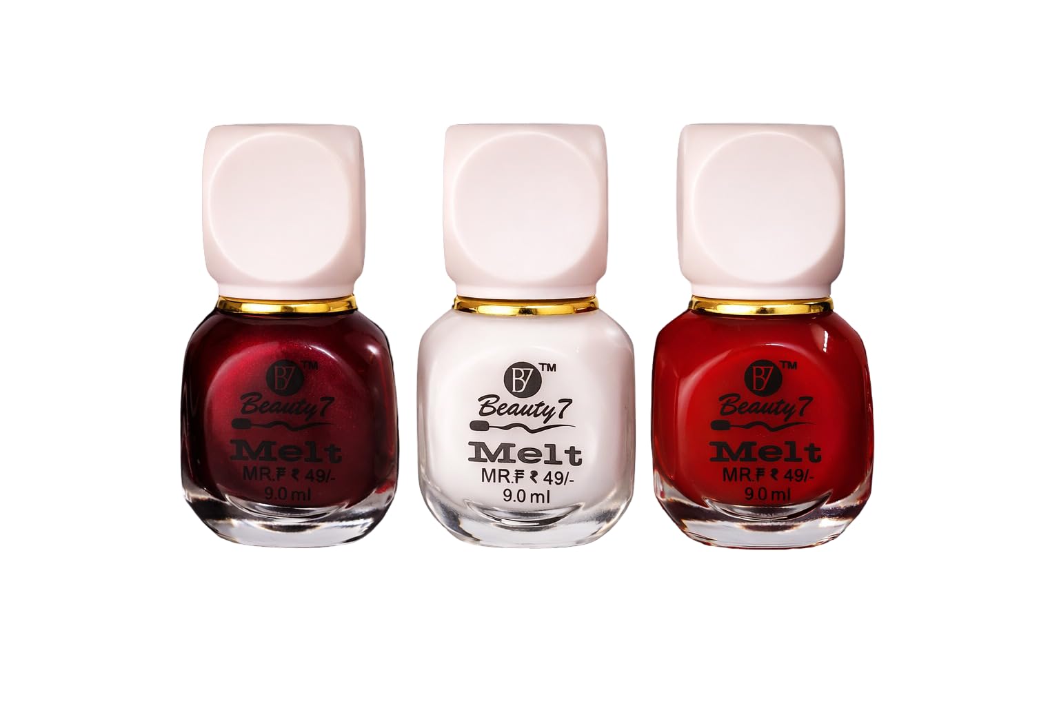 BEAUTY7 Melt Nail Polish For Women | Long Lasting Nail Polish for Women | High Shine Quick Dry Nail Paint |Maroon|white|Red (pack of 3) (Each 9.9 ml)-image-19