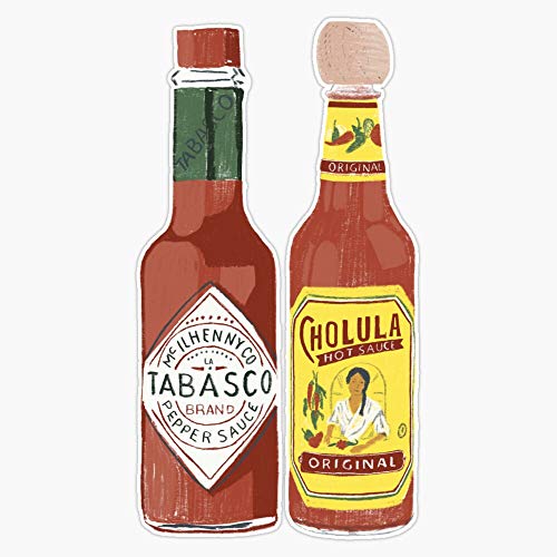 Spicy Hot Sauce Tabasco and Cholula Sticker Vinyl Bumper Sticker Decal Waterproof 5