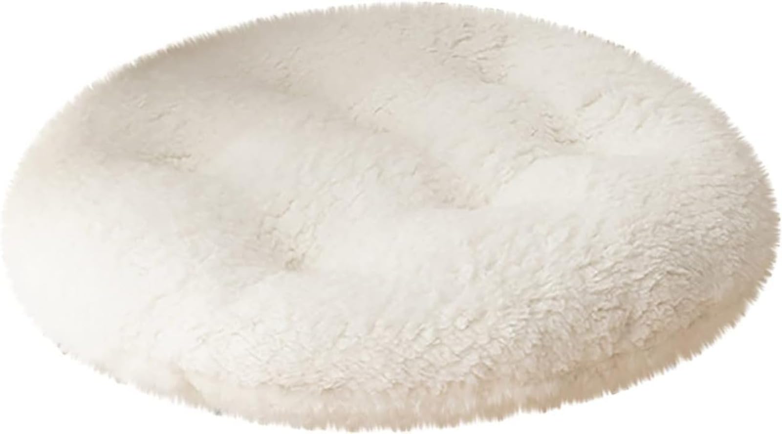 FENXIXIONE Thickened Sherpa Fleece Round Seat Cushion - Memory Foam Chair Cushion, Soft Faux Fur Winter Support Cushions for Dining Chair (40 * 40cm,White)