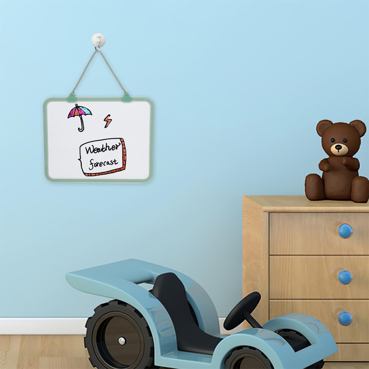 Healvian Petits Tableaux Blancs Effaçables à Sec avec Cordelette Détachable Lot de 2 en Plastique Double Face Robuste pour Bureau et Étudiants
