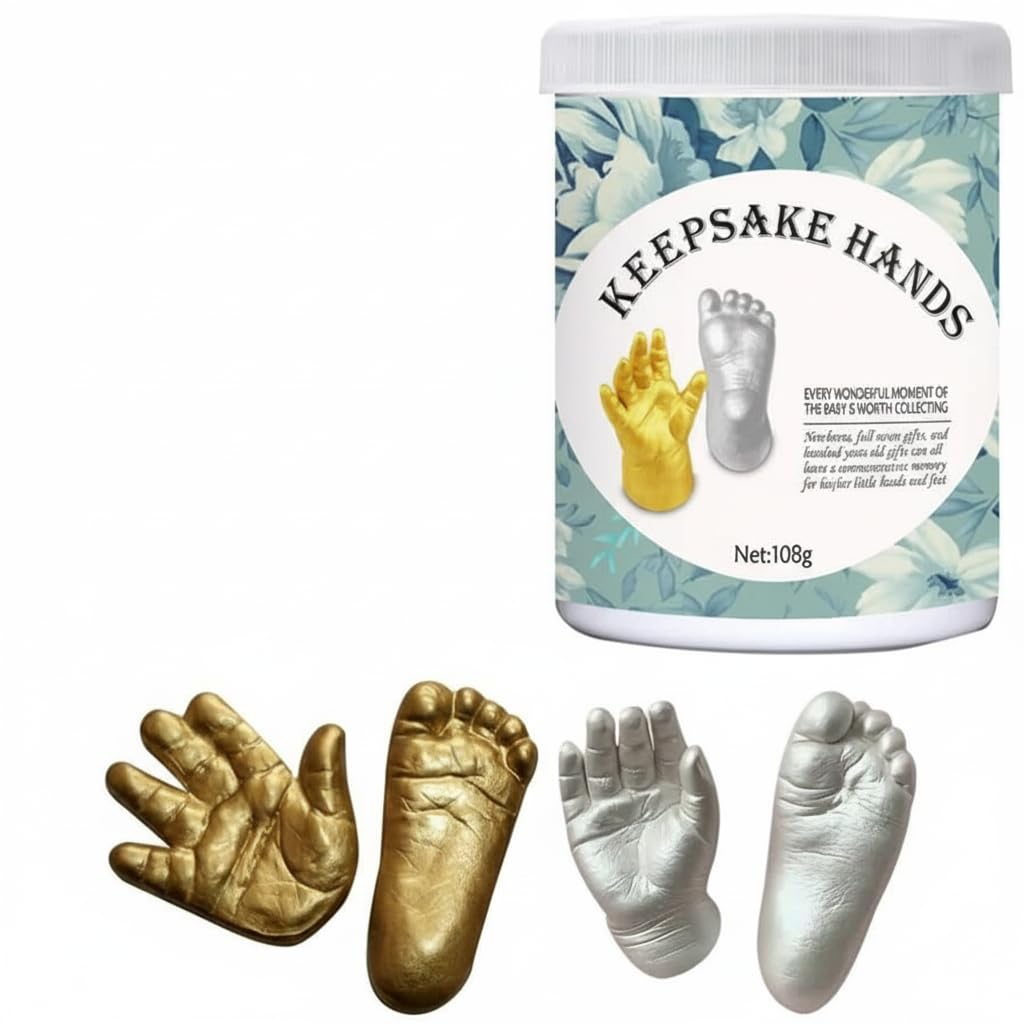 Baby Keepsake Hand Casting Kit, Kids Keepsake Sculptures, Infant Hand Foot Molding, Plaster Hand Moldings Casting Kit for First Birthday Newborn Gifts Kids
