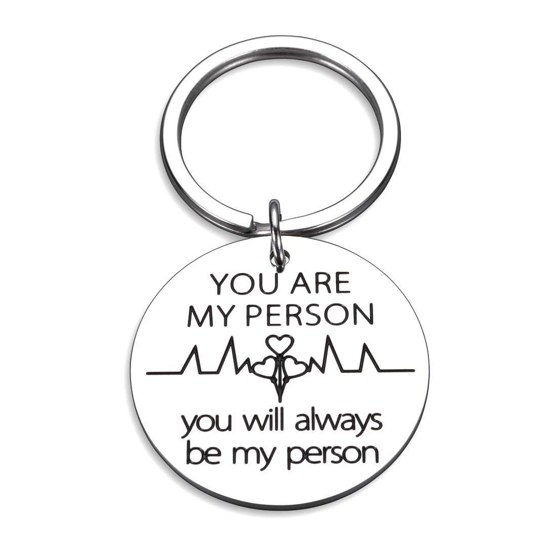 Key Chain Ring Gift Charm Engraved You are My Person for BFF Teen Girl Sister Women Bestie Mom Girlfriend Boyfriend Couple Lover Bridesmaid on Birthday Valentines Wedding Anniversary Christmas Day