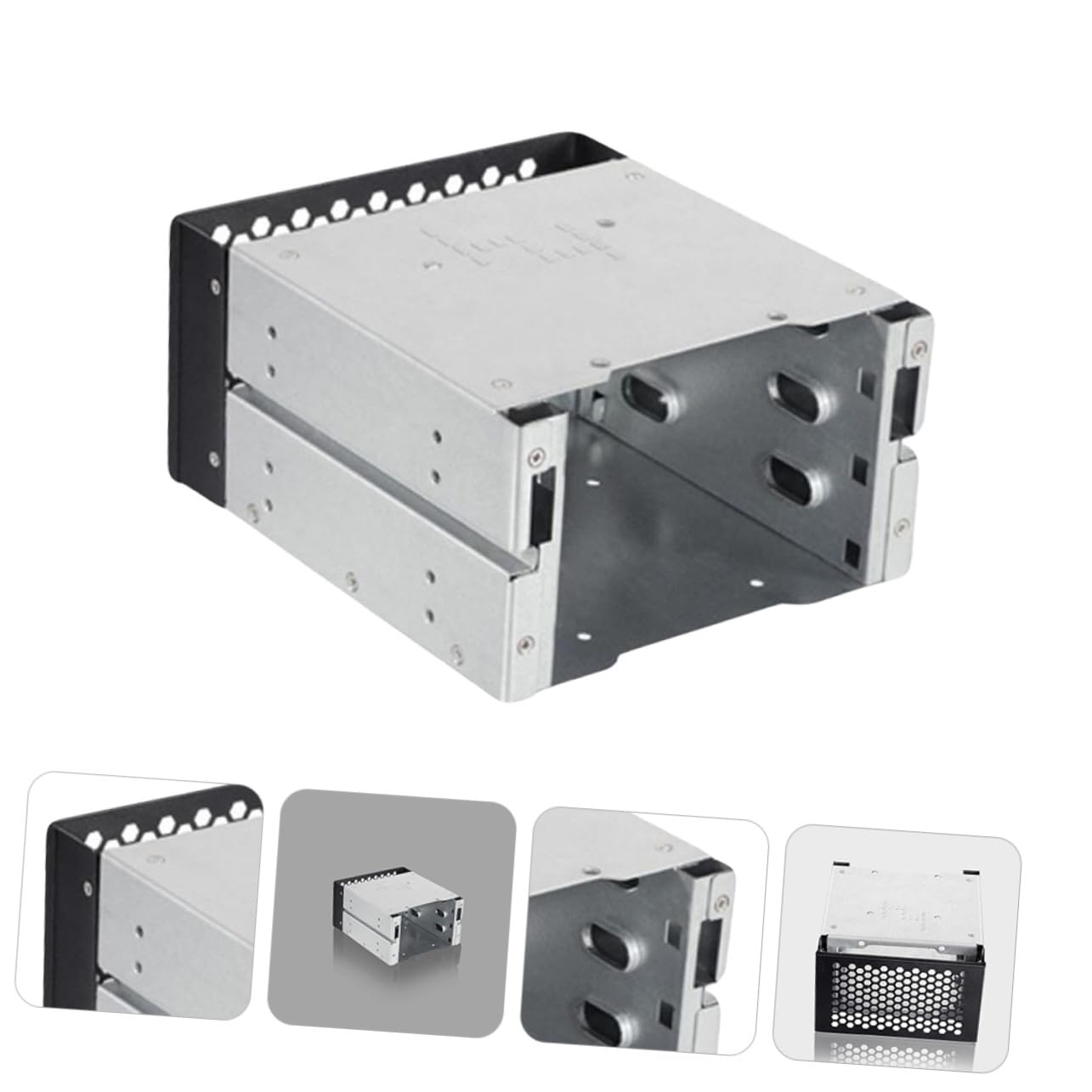 Soporte de Montaje para Disco Duro Bahías Aleación Aluminio Diseño Hueco Carcasa Refrigeración para Rack SSD Sas