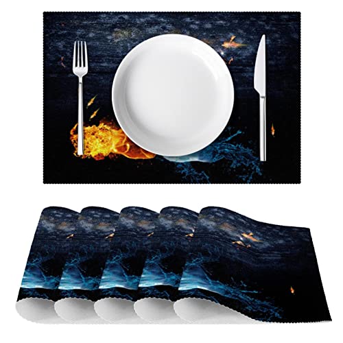 Sets de table en tissu Oxford pour cuisine lavables et durables
