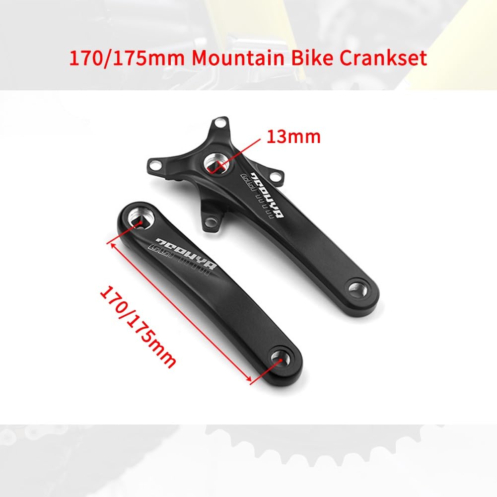 Set di pedivelle da 170/175 mm per Mountain Bike, Perno Quadro 104, in Lega di Alluminio, pedivelle Sinistra e Destra compatibili con 8/9/10/11/12 velocità, Leggere.