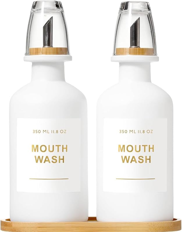 Dispensador de enxaguante bucal BONLONG branco com 2 unidades, 350 mL