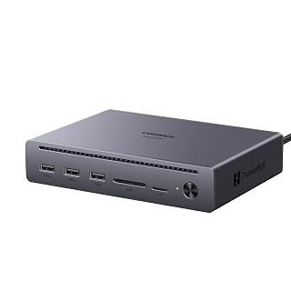 UGREEN Maxidok Thunderbolt 5 Hub Revodok 10 in 1, 120Gbps with 3×TBT5 (Single 8K / Dual 6K), 140W Total Power, DP2.1, Gigabit Ethernet, SD/TF 3.0 Docking Station for MacBooks and Windows Laptops - Amazon product rated Grade B