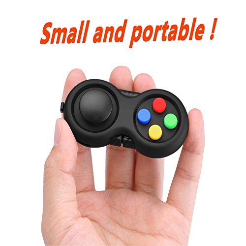 Glacely 2 Pack Fidget Pad - 9 Fidget Controller Pad Perfect For Skin Picking, Add, Adhd, Anxiety And Stress Relief - Multi Color Rainbow On Black - Prime Ready And Shipped By Amazon #TOP2