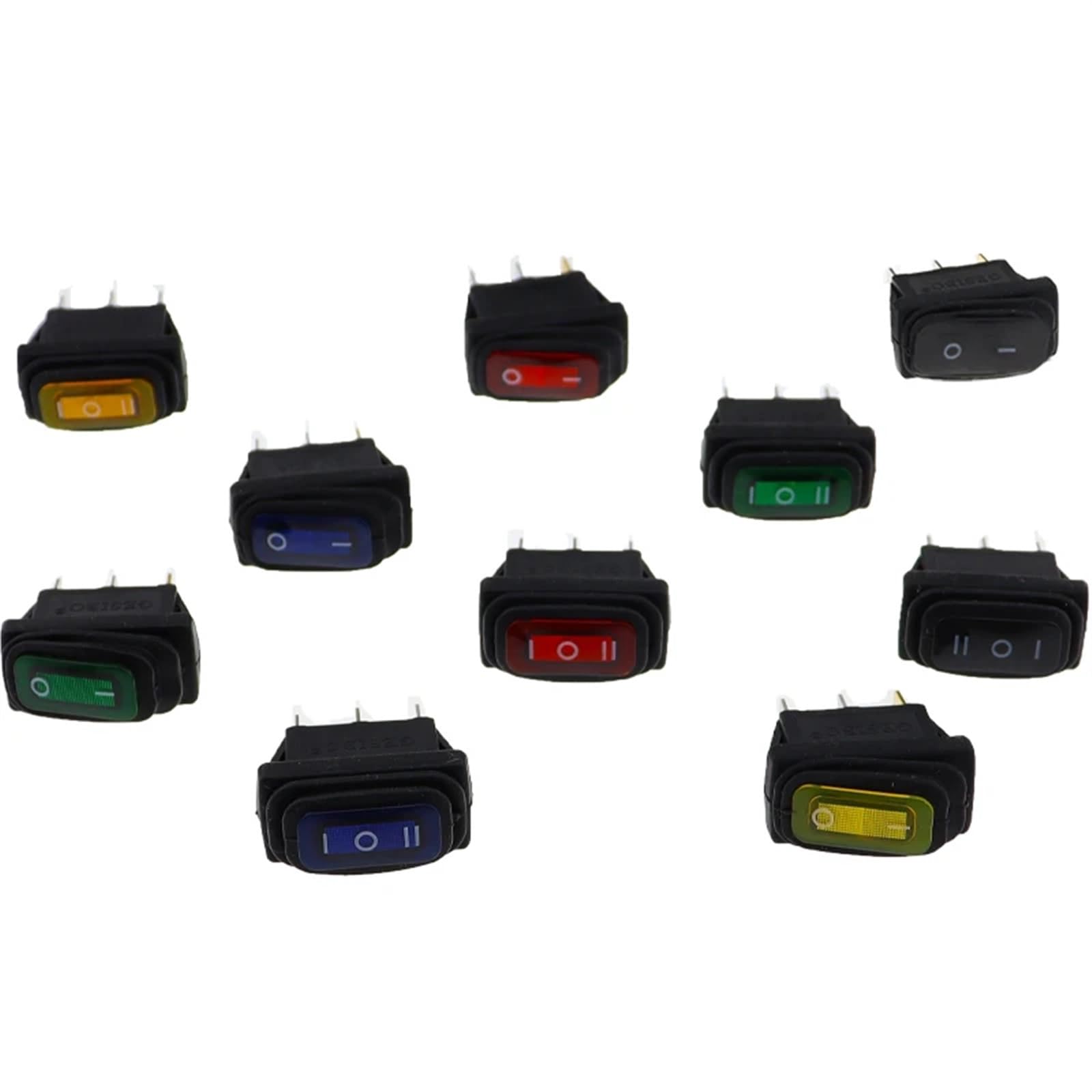 Interruttore a bilanciere impermeabile KCD3 ON-OFF/ON-OFF-ON 3 pin, 2/3 posizioni, apparecchiatura elettrica con alimentazione di illuminazione, 15 A 250 V CA/20 A 125 V CA(Black NO LED,12V)