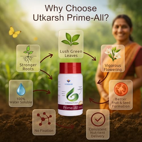 Image of Utkarsh Prime All - Amino Acid Chelated Mix - Nitrogen, Phosphorus, Potassium (100% Water Soluble Chemical for Foliar Spray) (250 gm; Pack of 1)
