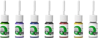 TTOOGO Tatuaje de Tinta Botellas de Pigmento de Tatuaje Kit 5 ml para práctica y creación de Patrones con Verdadero Negro, Rojo Brillante, Blanco, Verde, Azul,7 Colors