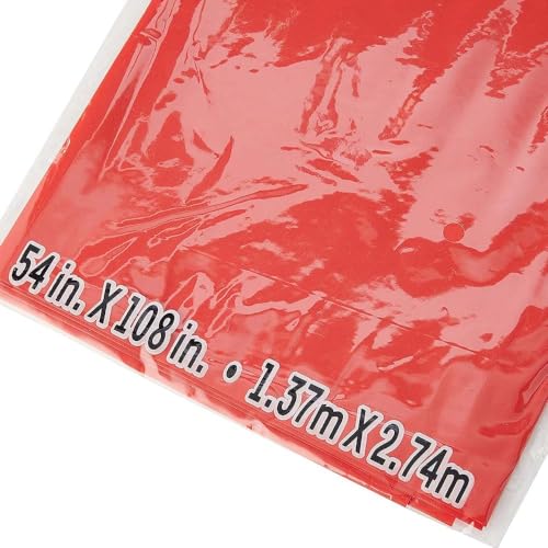Solid Ruby Red Rectangular Plastic Table Cover (137cm x 274cm) 1 Count - Elegant & Durable Tablecloth for Parties, Events, and Home Use - Image 3