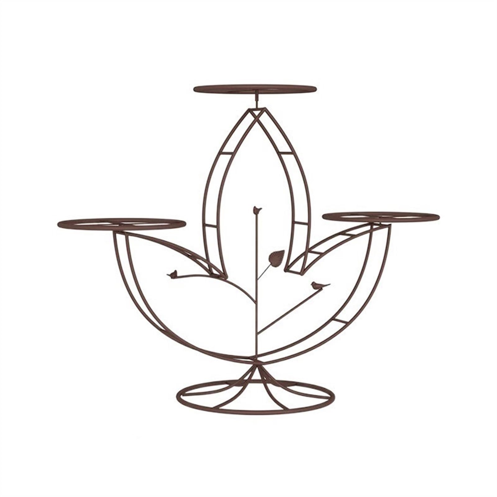 Bx9rE7tK3g Cake Stand Creative Light Luxury Iron Cake Stand Three Layer Dessert Display Rack Wedding Party Banquet Decoration Set Cake Display Stand(Bruin)