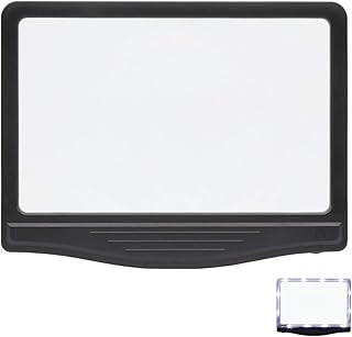 4X Large Ultra Bright LED Page Magnifier - Handheld Magnifier for Reading Seniors and Low Eyesight Person for Reading Small Fonts & Low Vision Seniors (Black)