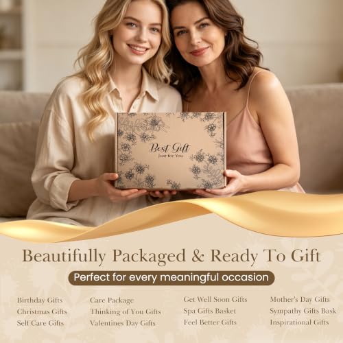 NECHEGI Spa Gift Basket for Women, 12-Piece Self Care Gifts for Her with Flannel Blanket, Luxury Birthday Gifts for Women, Get Well Soon, Thinking of You, Relaxing Gift for Mom Wife Friends - Image 7