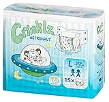 Crinklz Brief Astronaut - Plastic Backed Adult Diaper, Maximum Absorbency, Hook and Loop tab...