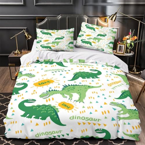 Housse de couette dinosaure 3D effet ultra douce parure de lit microfibre - 2