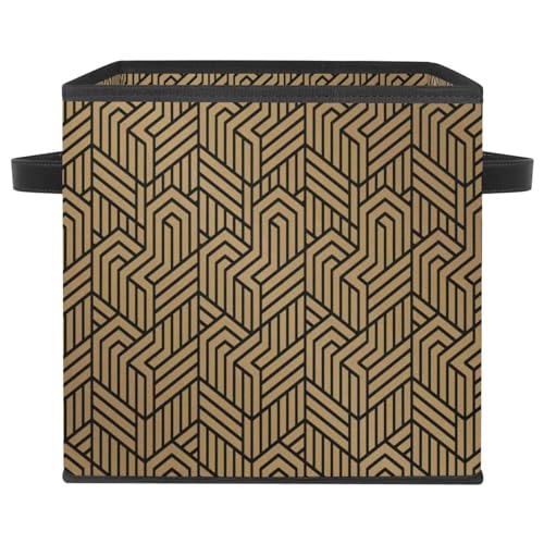 Boîte de rangement pliable cube marron pour trier jouets et habits