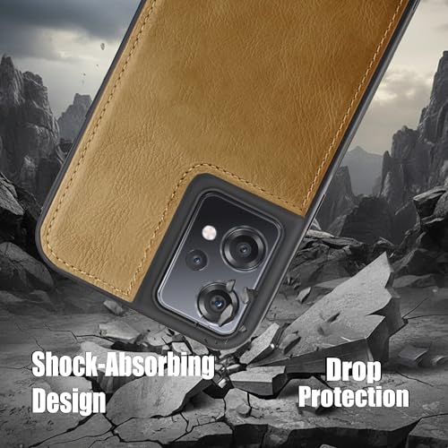 Image of Leather Case for OnePlus Nord CE 2 Lite Premium Protective Stylish Slim Cover with Shockproof Raised Edges Brown