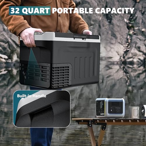 Euhomy CFZ-30 12 Volt Refrigerator, 32Qt(30L) 12V Cooler, Compressor Electric Cooler -4℉~68℉, 12V Fridge 12/24V Dc 110-240V Ac, Portable Freezer thumb #3