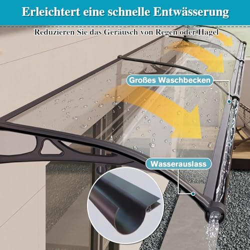 Toldo de policarbonato con canaleta para desagüe eficiente en terrazas 6