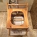 Folding Commode All Solid Wood Folding Toilet Chair, Portable Camping Toilet Stool, Mobile Bathroom Shower Chair (Size : 40cm)