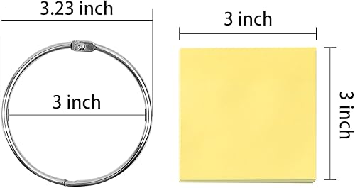 Miniatura 3 de Simetufy Anillos de carpeta de 3 pulgadas (paquete de 24) anillos de papel de metal, llaveros grandes, anillos de metal extra grandes para libros